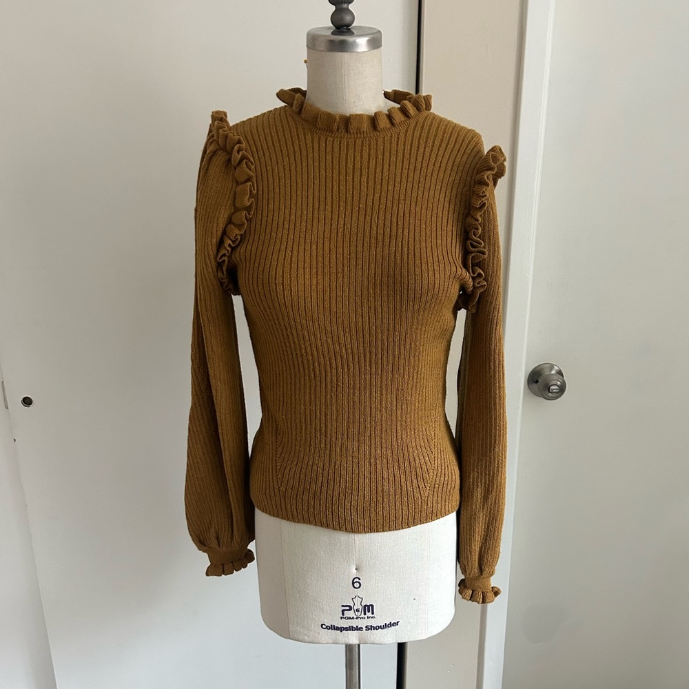 Ulla Johnson ruffled alpaca sweater top size small
